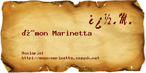 Ámon Marinetta névjegykártya